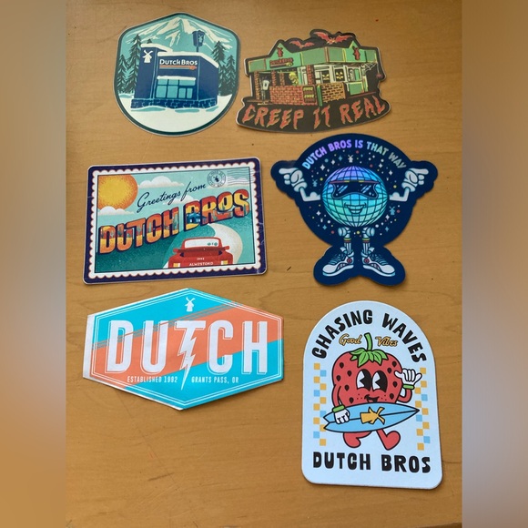 Lot of 6 Rare Hard to find Arizona Diamondbacks Dutch Bros Stickers, Christmas - Picture 2 of 3